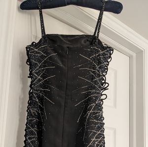 Prom winter formal dress black beaded